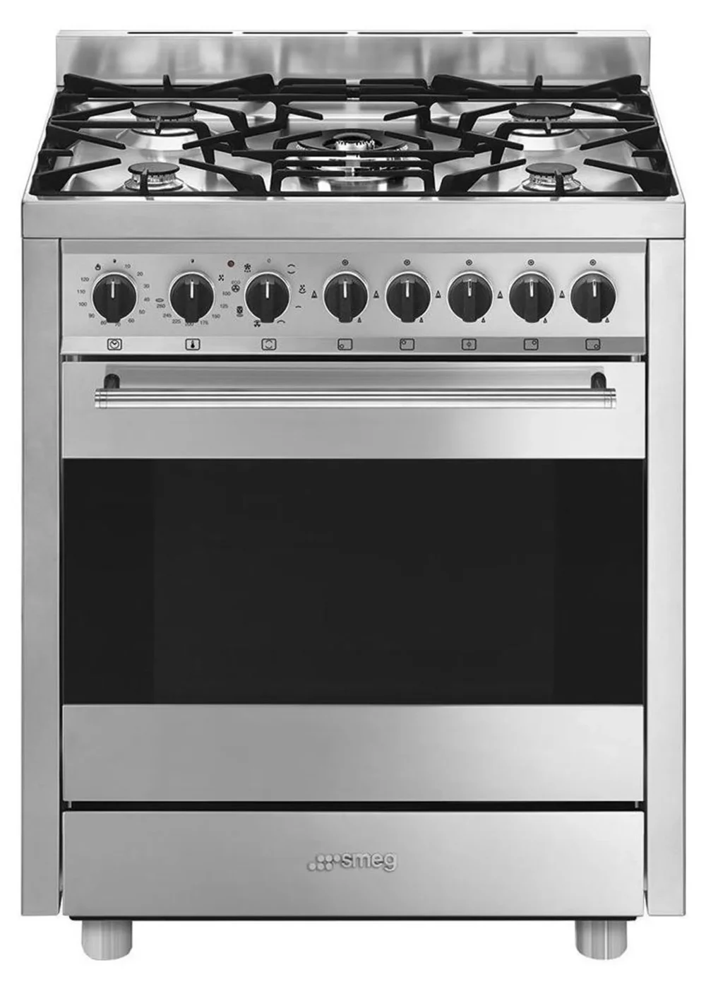תנור משולב 70 סמ SMEG B71GMX2 5 להבות גימור נירוסטה במלאי!!!
