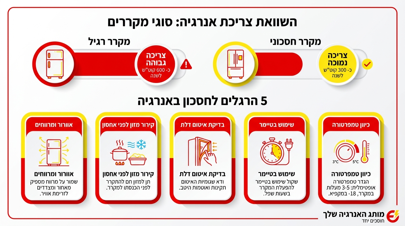 האם מקפיא תחתון צורך יותר חשמל ממקפיא עליון