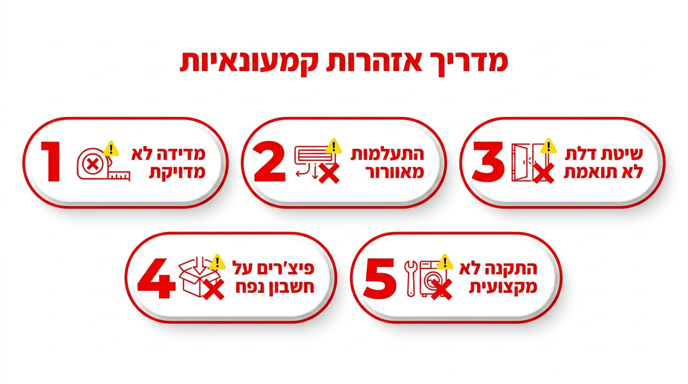 חמש טעויות שגורמות לאנשים לשלם פעמיים על מקרר אינטגרלי