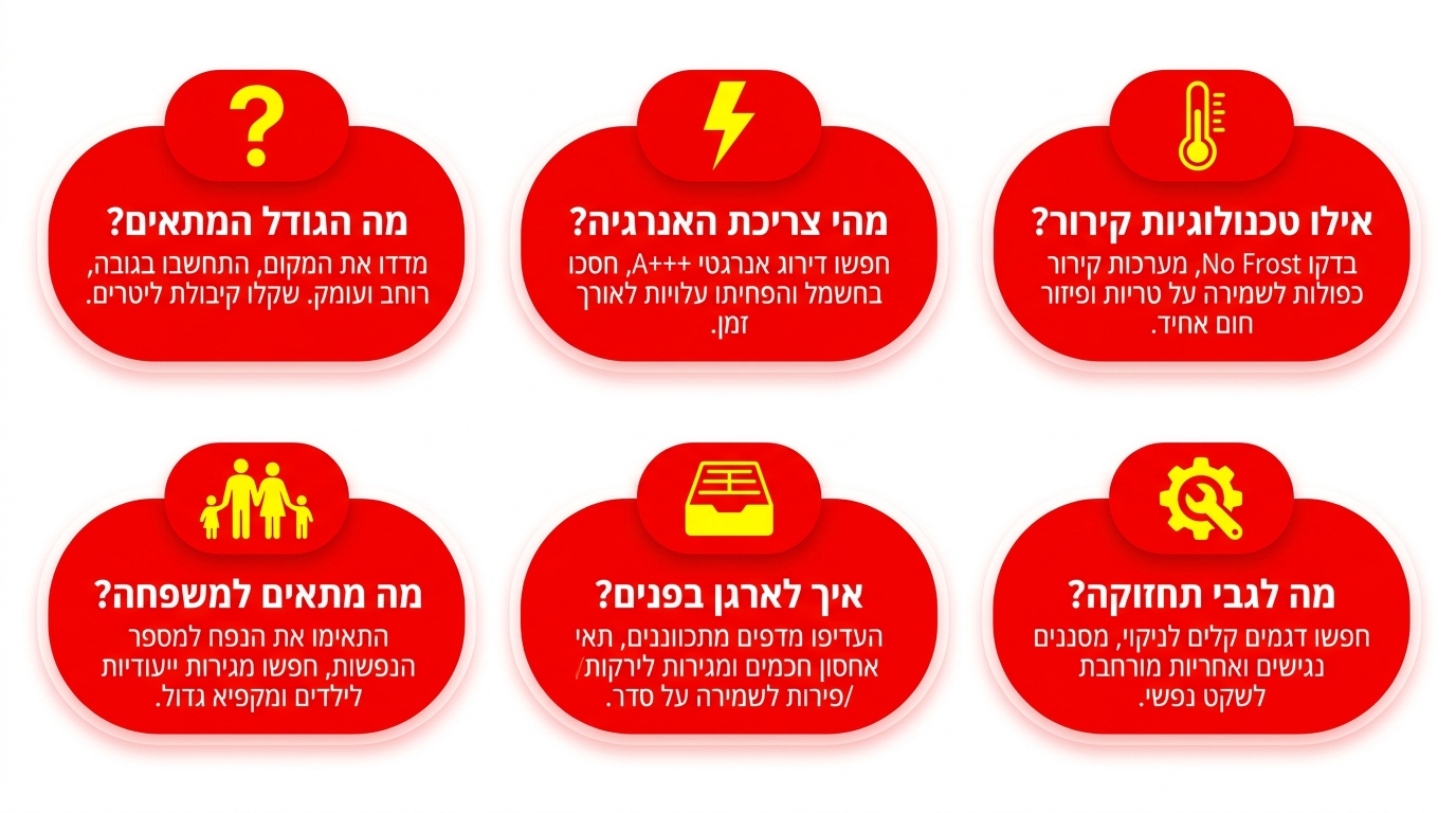 שאלות נפוצות לפני קניית מקרר