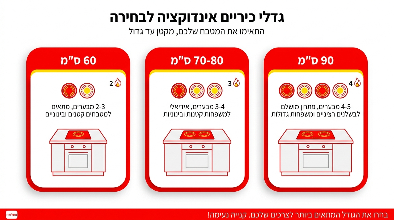 איך לבחור את המידה המתאימה של כיריים אינדוקציה