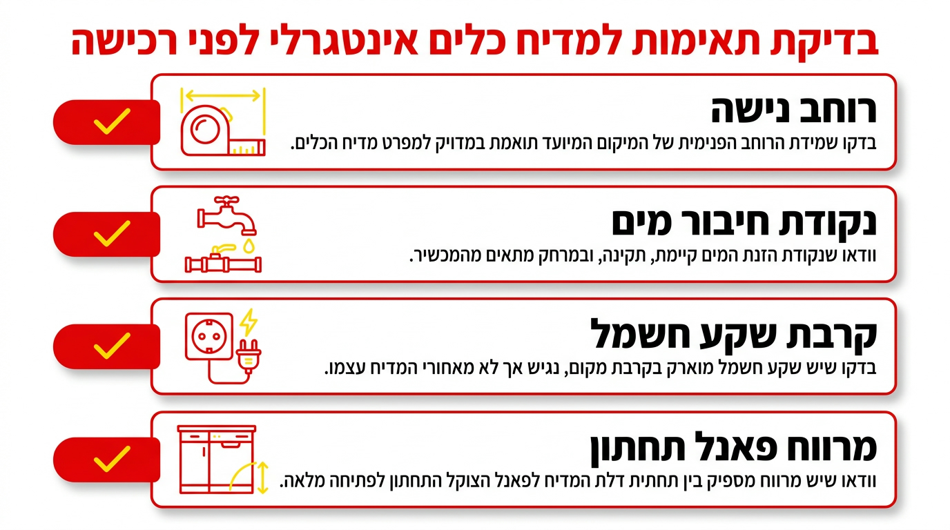 האם כל מטבח מתאים למדיח חצי אינטגרלי או אינטגרלי מלא