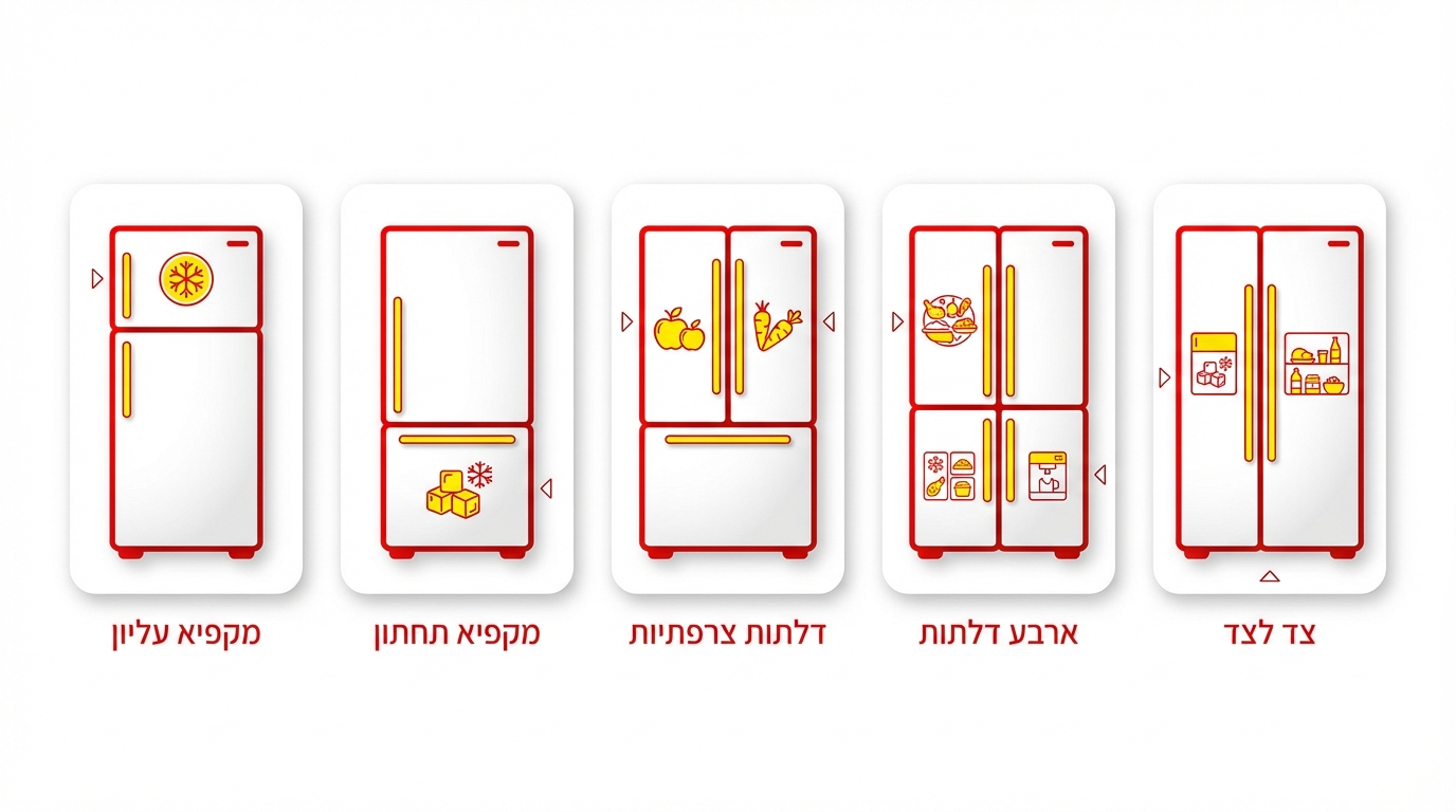 סוגי מקררים - השוואה בין 2 3 4 דלתות