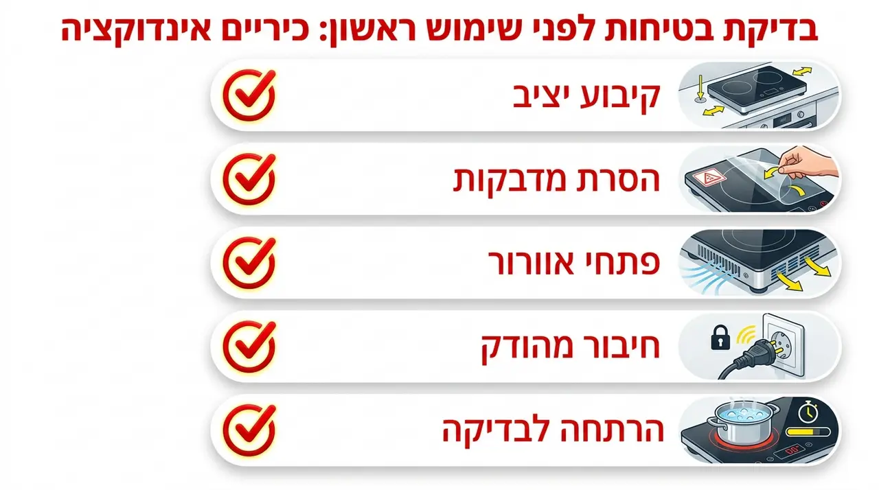 סיכום וצ'ק-ליסט בטיחותי לפני הפעלה ראשונה