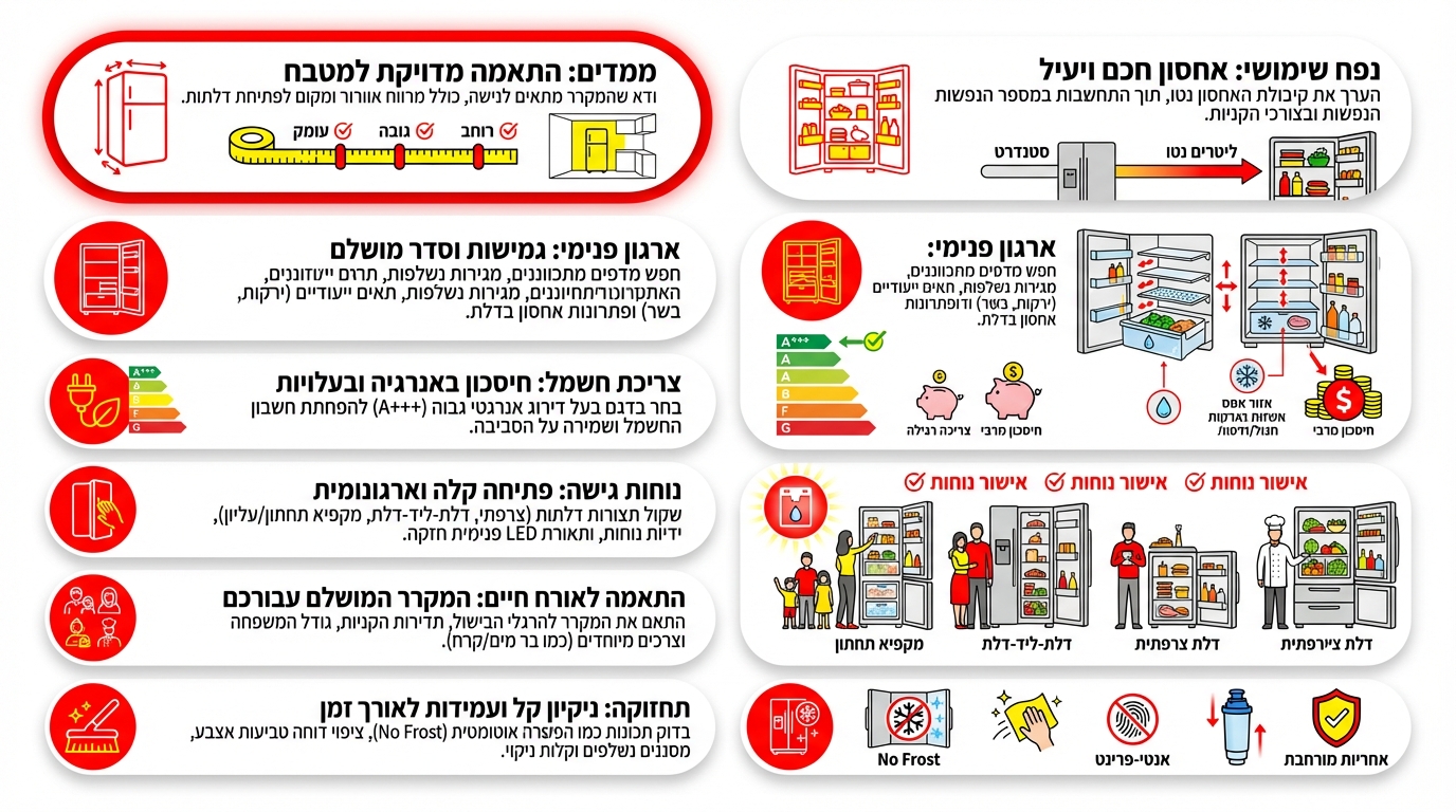 שבעת הקריטריונים לבחירת מקרר