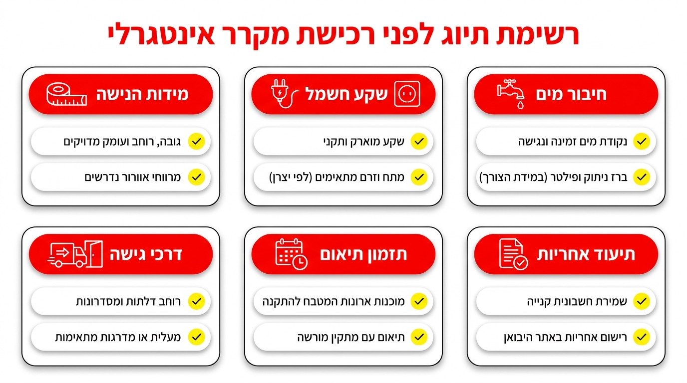 מה חשוב לדעת על התקנה, הובלה ונגרות לפני רכישת מקרר אינטגרלי